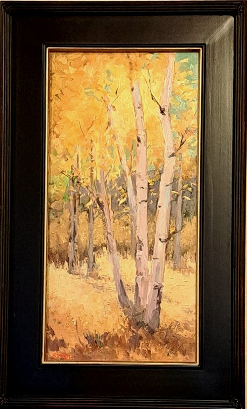 Quaking Aspens 20x10 $825 at Hunter Wolff Gallery